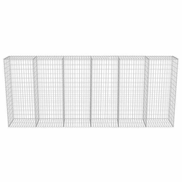 vidaXL Gabion Wall with Cover Galvanized Steel 300×50×150 cm