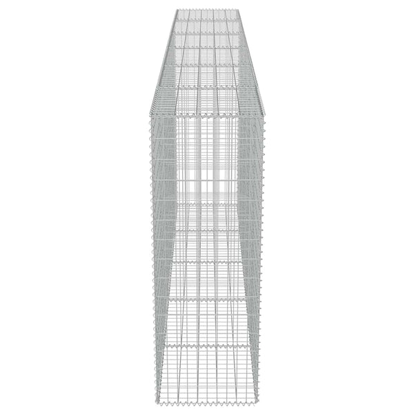 vidaXL Gabion Wall with Cover Galvanized Steel 300×50×150 cm