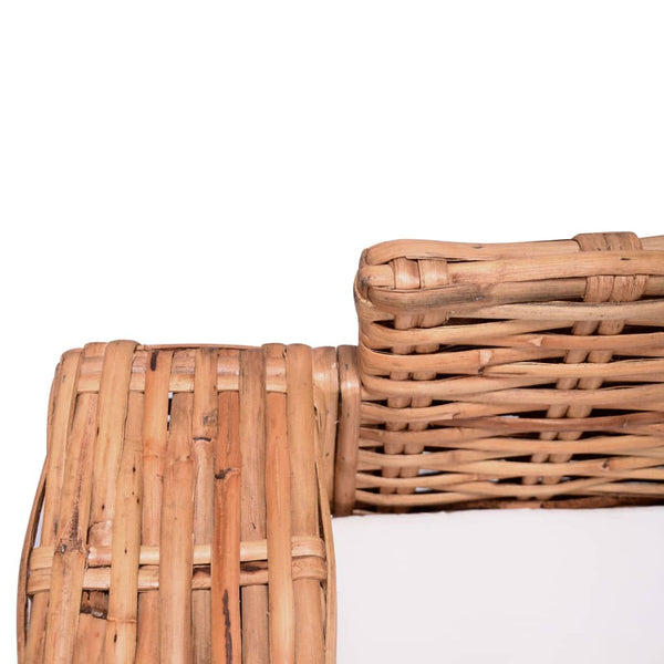 vidaXL 2-Seater Garden Sofa Natural Rattan