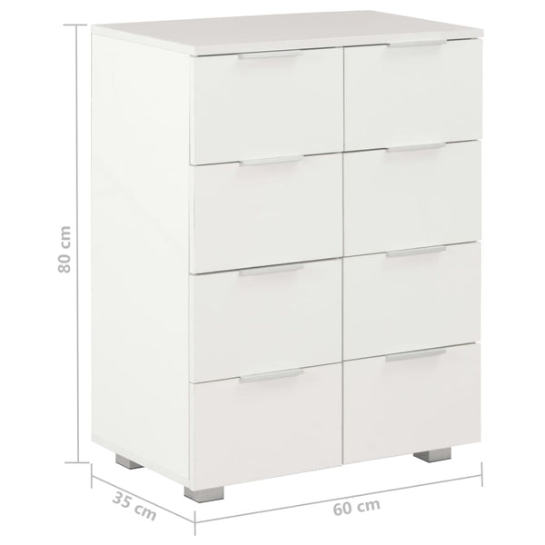 vidaXL High-Gloss White Sideboard 60x35x80 cm Engineered Wood