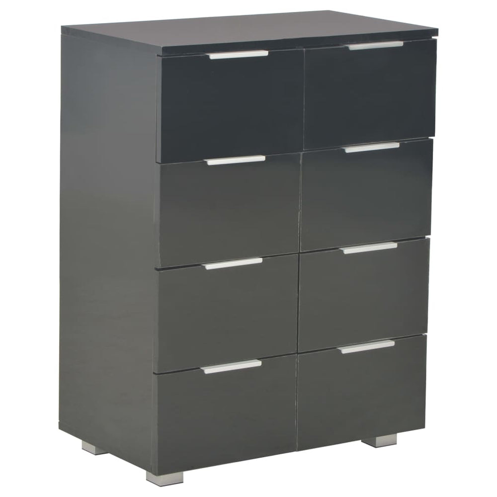 vidaXL High Gloss Black Sideboard 60x35x80 cm Engineered Wood