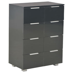 vidaXL High Gloss Black Sideboard 60x35x80 cm Engineered Wood