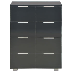 vidaXL High Gloss Black Sideboard 60x35x80 cm Engineered Wood