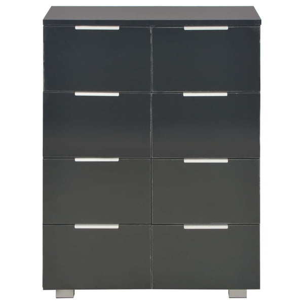 vidaXL High Gloss Black Sideboard 60x35x80 cm Engineered Wood