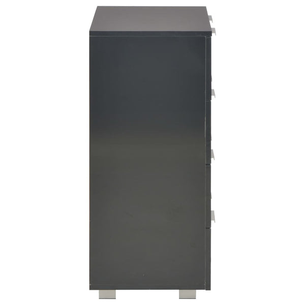 vidaXL High Gloss Black Sideboard 60x35x80 cm Engineered Wood