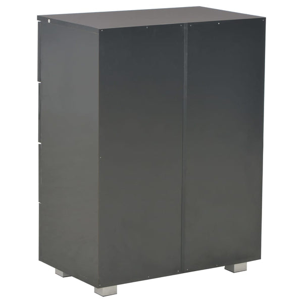 vidaXL High Gloss Black Sideboard 60x35x80 cm Engineered Wood