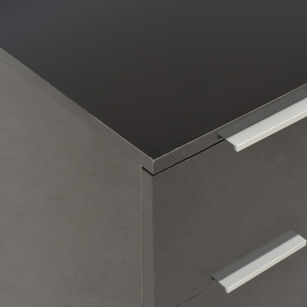 vidaXL High Gloss Black Sideboard 60x35x80 cm Engineered Wood