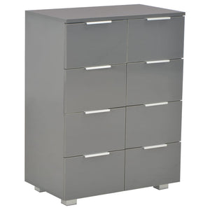 vidaXL Sideboard High Gloss Grey 60x35x80 cm Engineered Wood