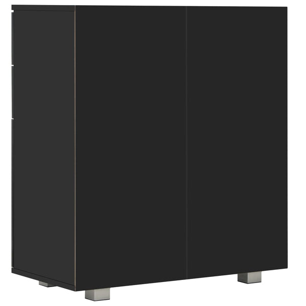 vidaXL Sideboard High Gloss Black 71x35x80 cm Engineered Wood