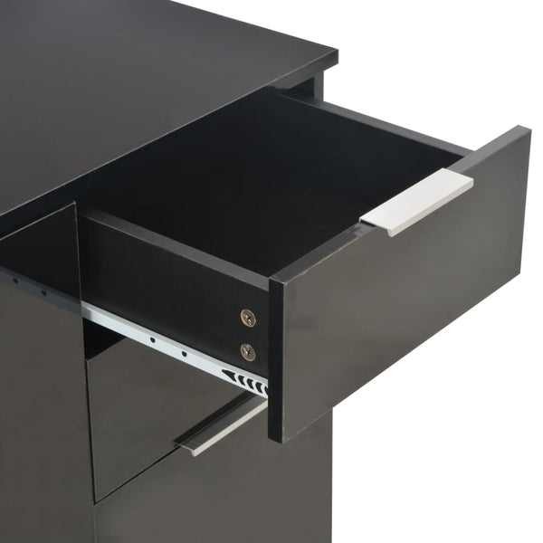 vidaXL Sideboard High Gloss Black 71x35x80 cm Engineered Wood