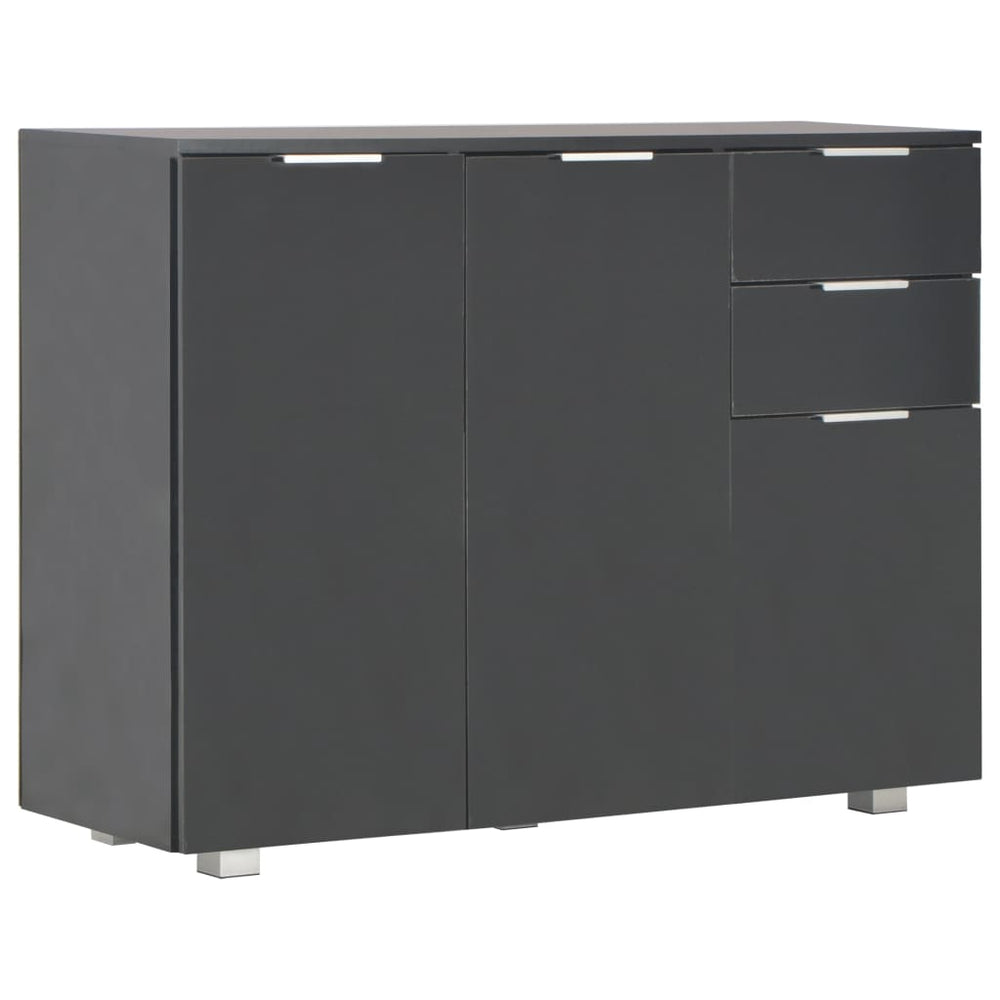 vidaXL High-Gloss Black Sideboard 107x35x80.5 cm