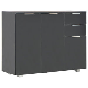 vidaXL High-Gloss Black Sideboard 107x35x80.5 cm