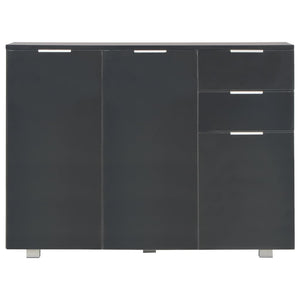 vidaXL High-Gloss Black Sideboard 107x35x80.5 cm