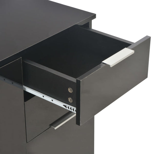 vidaXL High-Gloss Black Sideboard 107x35x80.5 cm