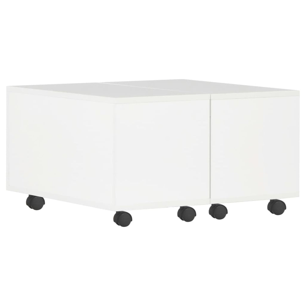 vidaXL Coffee Table High-Gloss White 60x60x35 cm Chipboard