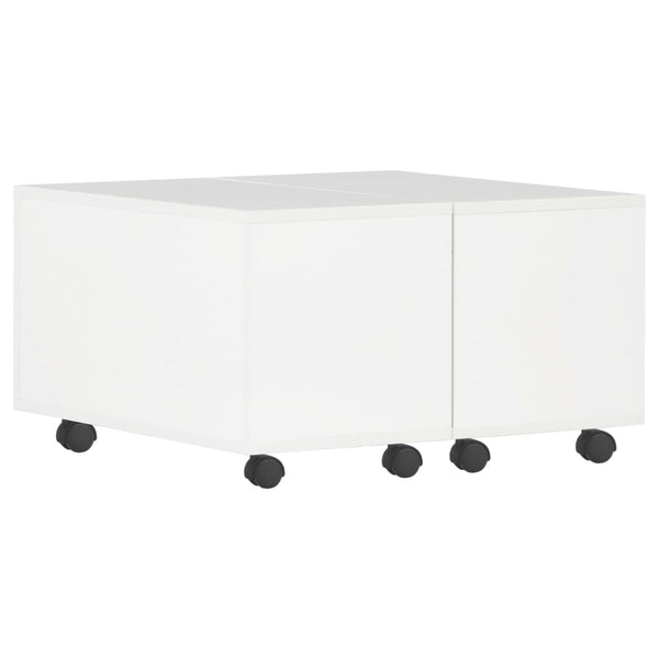 vidaXL Coffee Table High-Gloss White 60x60x35 cm Chipboard