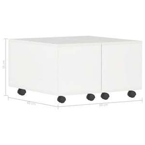 vidaXL Coffee Table High-Gloss White 60x60x35 cm Chipboard