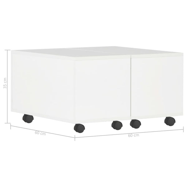 vidaXL Coffee Table High-Gloss White 60x60x35 cm Chipboard
