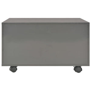 vidaXL Coffee Table High Gloss Grey 60x60x35 cm Chipboard