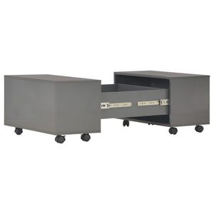 vidaXL Coffee Table High Gloss Grey 60x60x35 cm Chipboard
