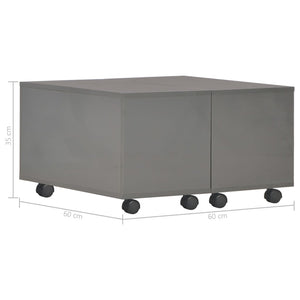 vidaXL Coffee Table High Gloss Grey 60x60x35 cm Chipboard