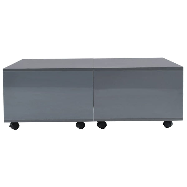 vidaXL Coffee Table High Gloss Grey 100x100x35 cm
