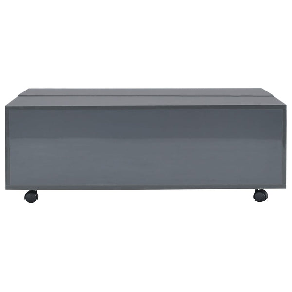 vidaXL Coffee Table High Gloss Grey 100x100x35 cm