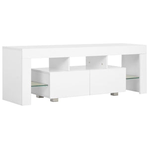 vidaXL TV Cabinet with LED Lights High-Gloss White 130x35x45 cm