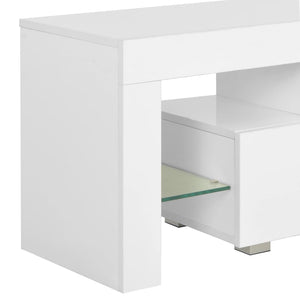 vidaXL TV Cabinet with LED Lights High-Gloss White 130x35x45 cm