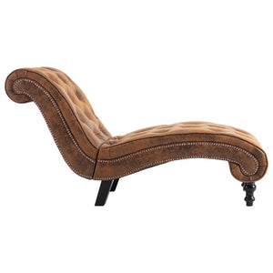 vidaXL Chaise Lounge Brown Suede Look