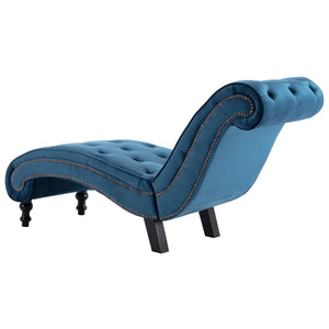 vidaXL Chaise Lounge Blue Velvet