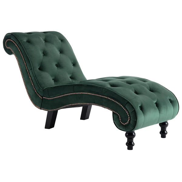 vidaXL Chaise Lounge Green Velvet