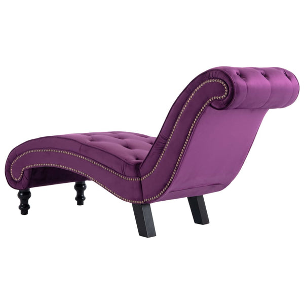 vidaXL Chaise Lounge Purple Velvet