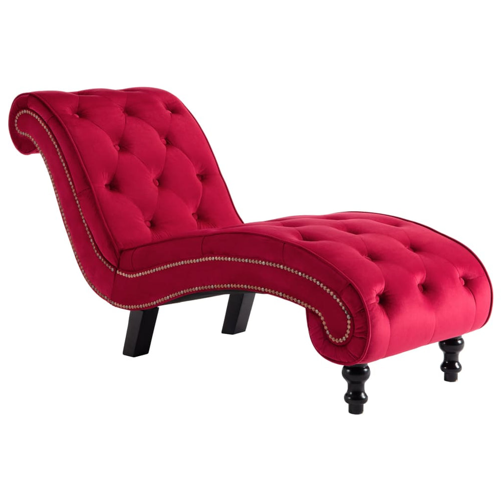 vidaXL Chaise Lounge Red Velvet