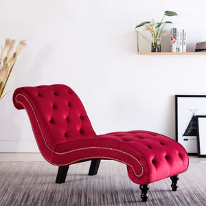 vidaXL Chaise Lounge Red Velvet