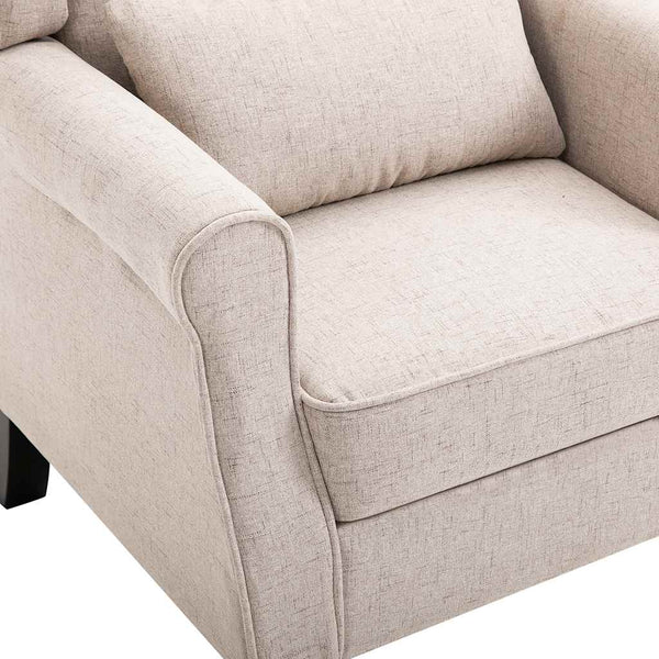 vidaXL Armchair Beige Fabric