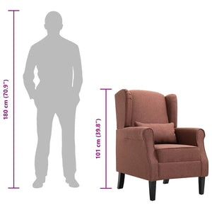 vidaXL Armchair Brown Fabric
