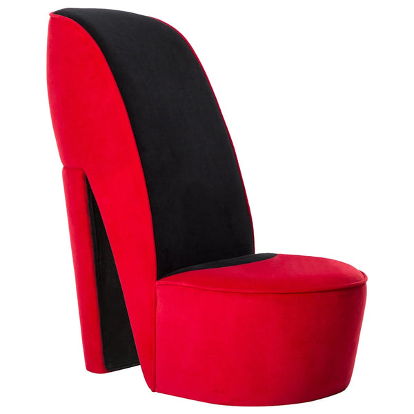 vidaXL High Heel Chair Red Velvet