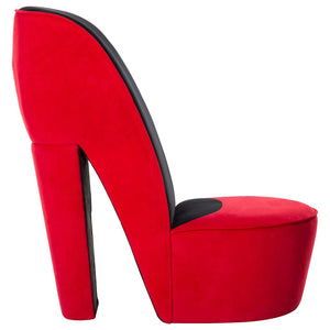 vidaXL High Heel Chair Red Velvet