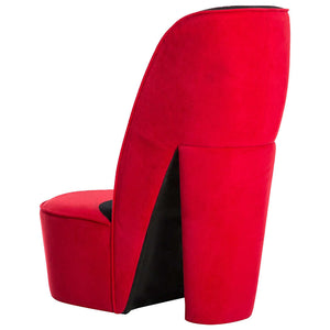 vidaXL High Heel Chair Red Velvet