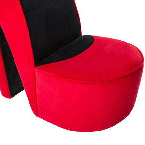 vidaXL High Heel Chair Red Velvet