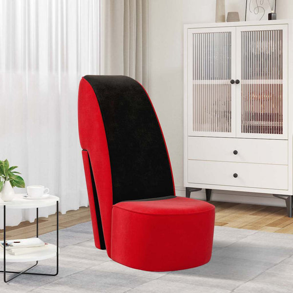 vidaXL High Heel Chair Red Velvet