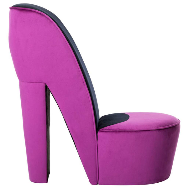vidaXL High-Heel Shoe Chair Purple Velvet