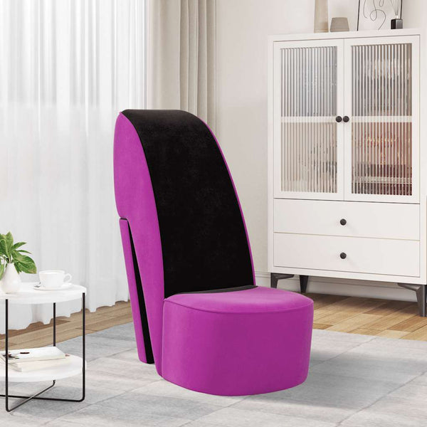 vidaXL High-Heel Shoe Chair Purple Velvet