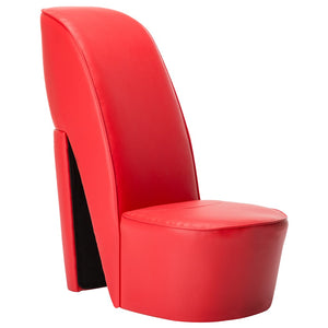 vidaXL High-Heel Shoe Chair Red Faux Leather
