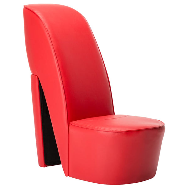 vidaXL High-Heel Shoe Chair Red Faux Leather