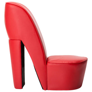 vidaXL High-Heel Shoe Chair Red Faux Leather