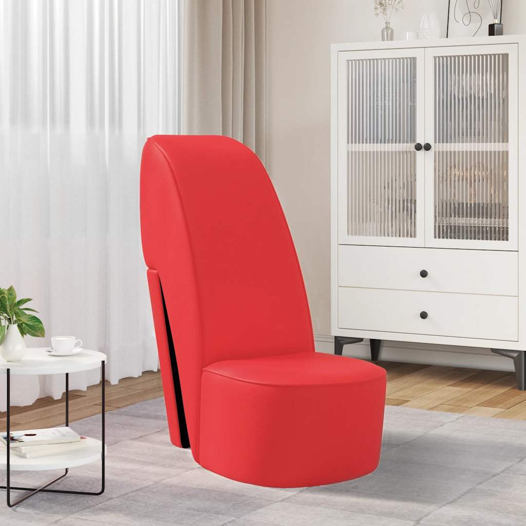 vidaXL High-Heel Shoe Chair Red Faux Leather