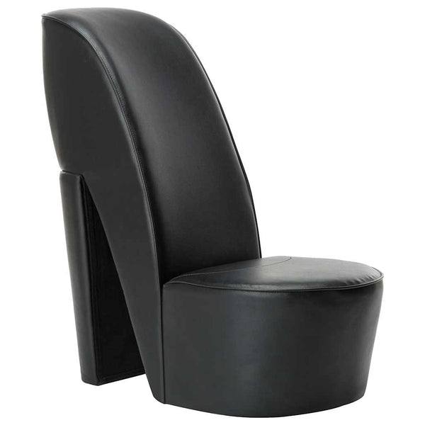 vidaXL High Heel Shoe Chair Black Artificial Leather