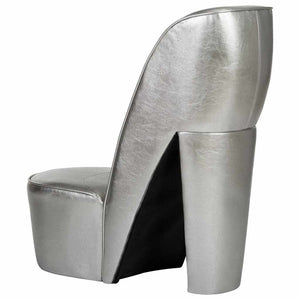vidaXL Silver High Heel Shoe Chair Faux Leather